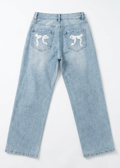 Blue Jeans White Bow