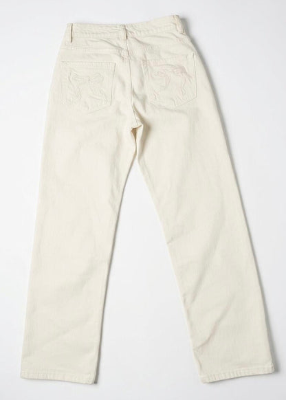 White Jeans White Bow